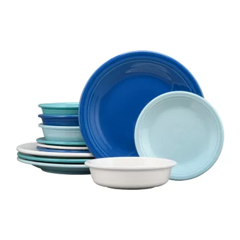 Fiesta Classic Rim Coastal Blues 12-pc. Dinnerware Set