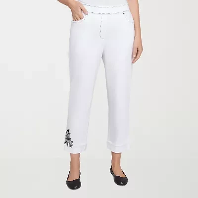 Alfred Dunner Wild At Heart Womens Straight Ankle Pant