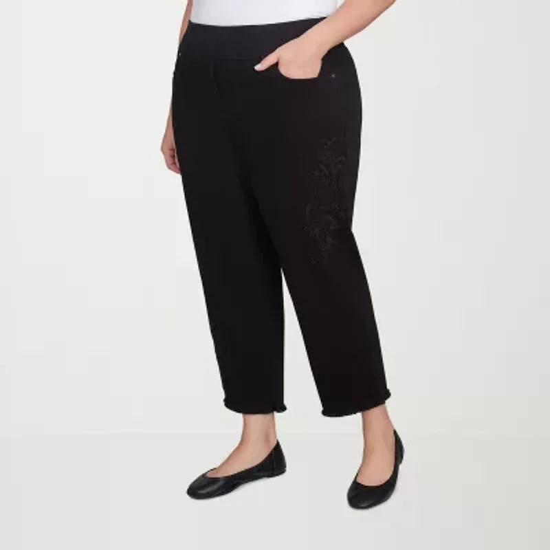 Alfred Dunner - Plus Wild At Heart Womens Mid Rise Cropped Jean