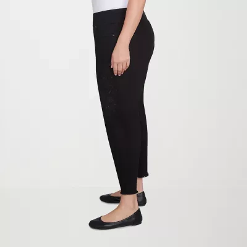 Alfred Dunner - Plus Wild At Heart Womens Mid Rise Cropped Jean