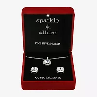 Sparkle Allure Womens Cubic Zirconia Pure Silver Over Brass Round -pc. Jewelry Set