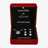Sparkle Allure Womens Cubic Zirconia Pure Silver Over Brass Round -pc. Jewelry Set