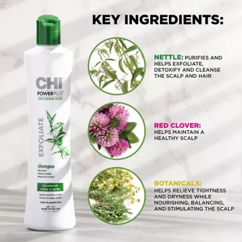 Chi Styling Powerplus Exfoliate Hair Loss Treatment Shampoo-12 oz.