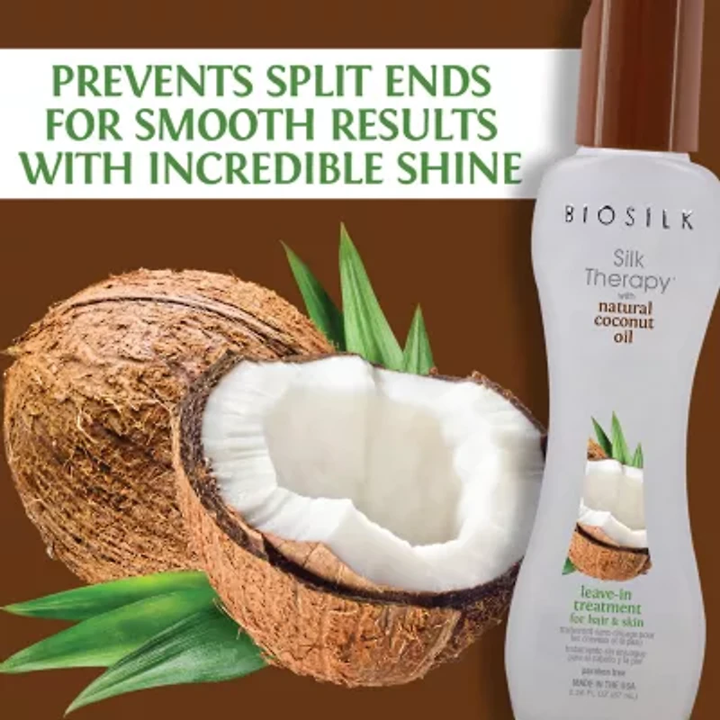 BioSilk Organic Coconut Oil Lv In Hair Treatment 2.6 oz.