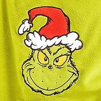 Little & Big Kid Girls Dr. Seuss Grinch Fleece Hooded Long Sleeve Matching Family Nightgown