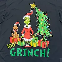 Mens Dr. Seuss Grinch Microfleece Crew Neck Long Sleeve 2-pc. Matching Family Big Pajama Sets