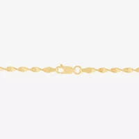 Made in Italy Womens 24K Gold Over Silver 7.5 Inch Solid Chain Bracelet