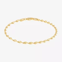 Made in Italy Womens 24K Gold Over Silver 7.5 Inch Solid Chain Bracelet