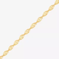 Made in Italy Womens 24K Gold Over Silver 7.5 Inch Solid Chain Bracelet
