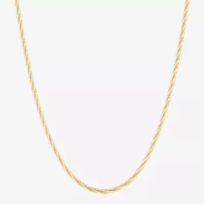 Made in Italy Womens 24K Gold Over Silver 18 Inch Chain Necklace