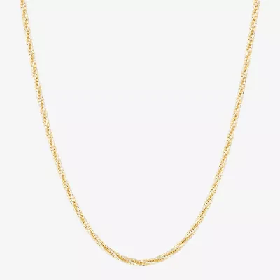 Made in Italy Womens 24K Gold Over Silver Inch Chain Necklace