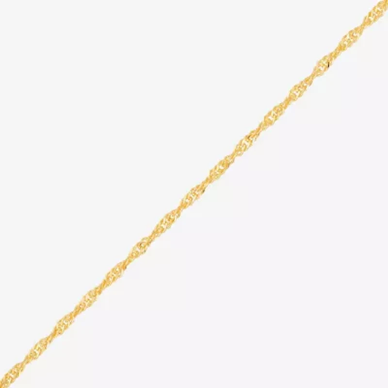 Made in Italy Womens 24K Gold Over Silver Inch Singapore Chain Necklace