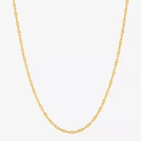 Made in Italy Womens 24K Gold Over Silver 24 Inch Singapore Chain Necklace