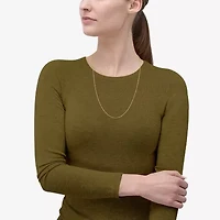 Made in Italy Womens 24K Gold Over Silver 24 Inch Singapore Chain Necklace