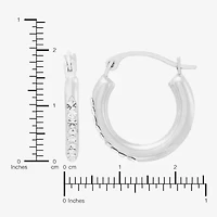 Limited Quantities! Womens Crystal 14K White Gold 15mm Hoop Earrings
