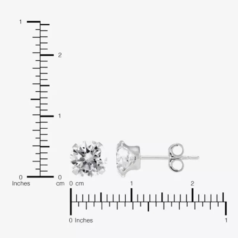 Limited Quantities! Womens White Cubic Zirconia 14K White Gold 2-pc. Earring Set