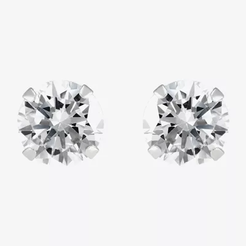 Limited Quantities! Womens White Cubic Zirconia 14K White Gold 2-pc. Earring Set