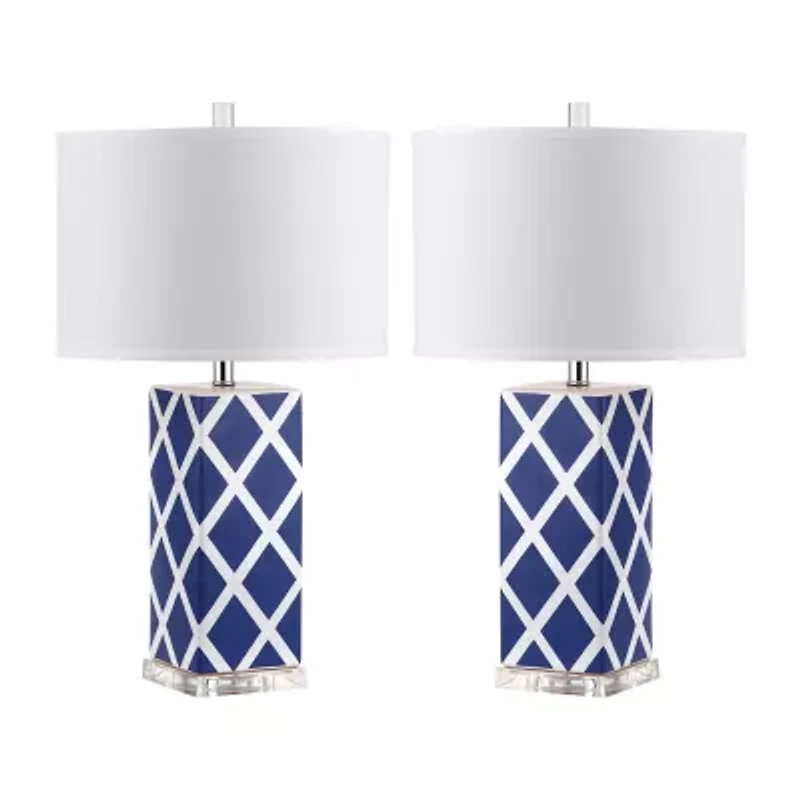 Safavieh Garden Lattice 27 In High Set Of 2 2-pc. Lamp Set