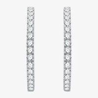 (H-I / I1) 4 CT. T.W. Lab Grown Diamond 10K or 14K White Yellow Gold 34.3mm Hoop Earrings