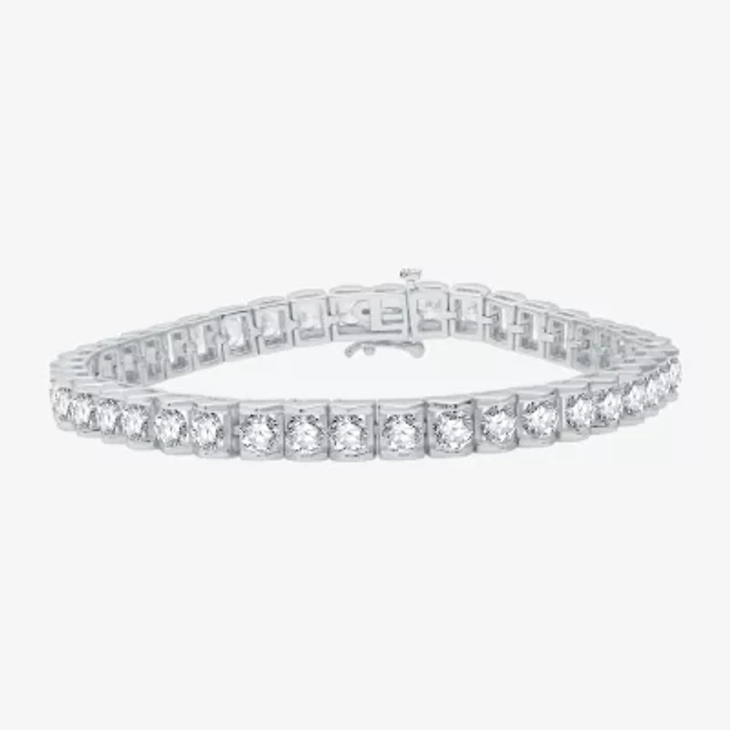 10 Ct.T.W. (H-I / I1) Womens Lab Grown Diamond 10K White Gold 7.5 Inch Tennis Bracelet