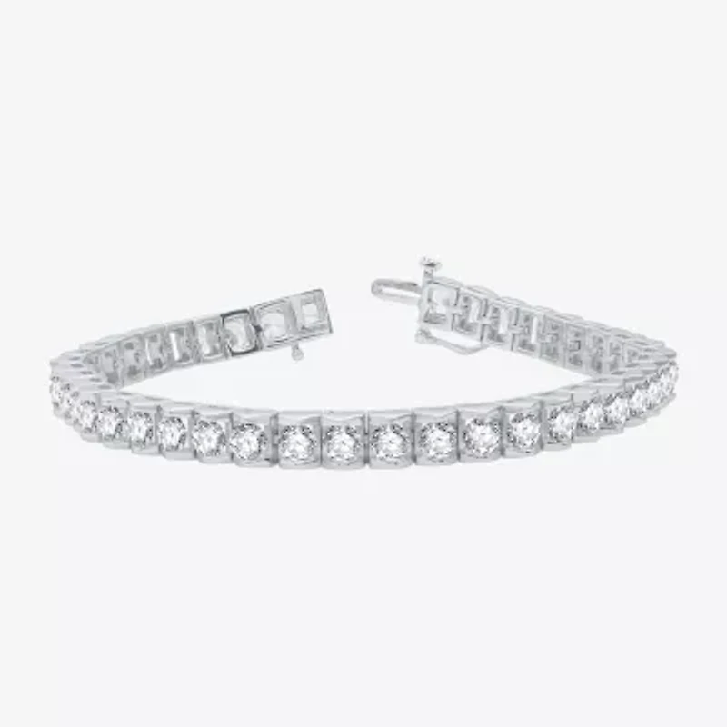 10 Ct.T.W. (H-I / I1) Womens Lab Grown Diamond 10K White Gold 7.5 Inch Tennis Bracelet