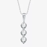 3-Stone Linear (H-I / I1) Womens 1 1/4 CT. T.W. Lab Grown Diamond 10K White Gold 18 Inch Pendant Necklace
