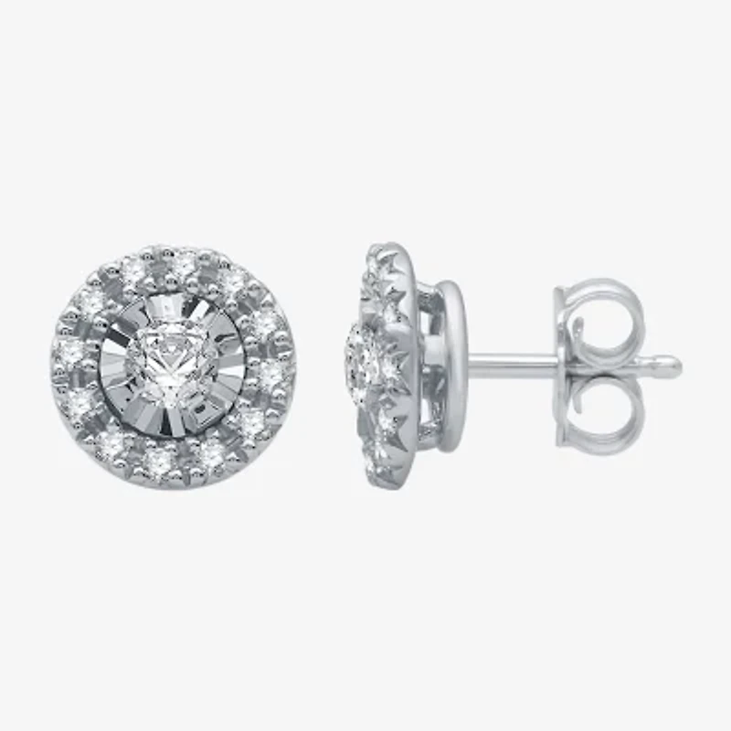Ever Star (G / Si2-Si3) Womens 1 CT. T.W. Lab Grown White Diamond 10K White Gold Round 2-pc. Jewelry Set