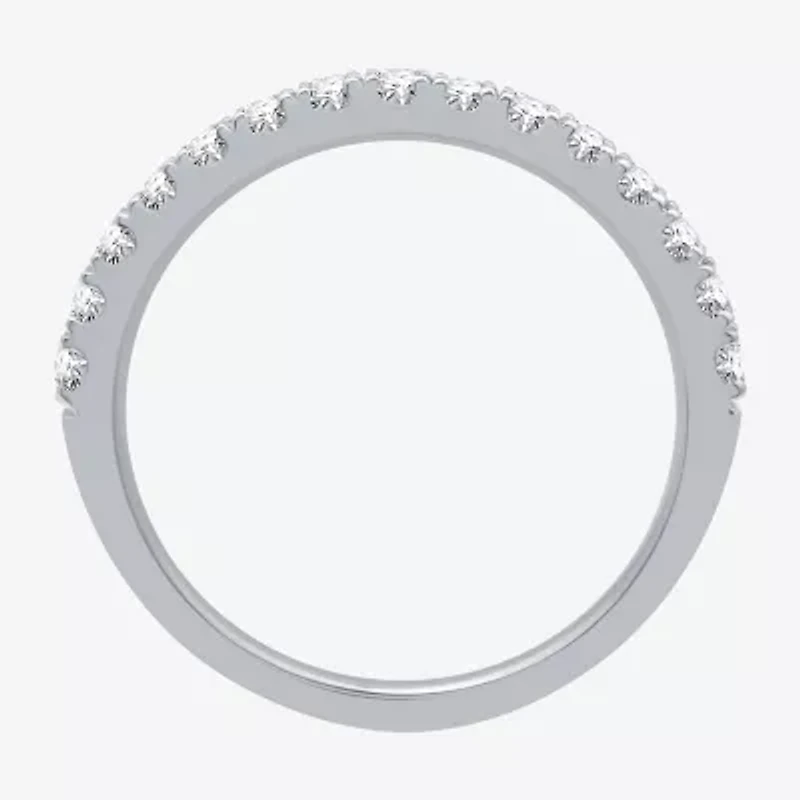 Signature By Modern Bride (H-I / I1) Womens 2 1/4 CT. T.W. Lab Grown White Diamond 10K Gold Pear Side Stone Halo Bridal Set