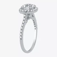 Signature By Modern Bride Womens 2 1/4 CT. T.W. Natural Diamond 14K White Gold Cushion Side Stone Halo Bridal Set