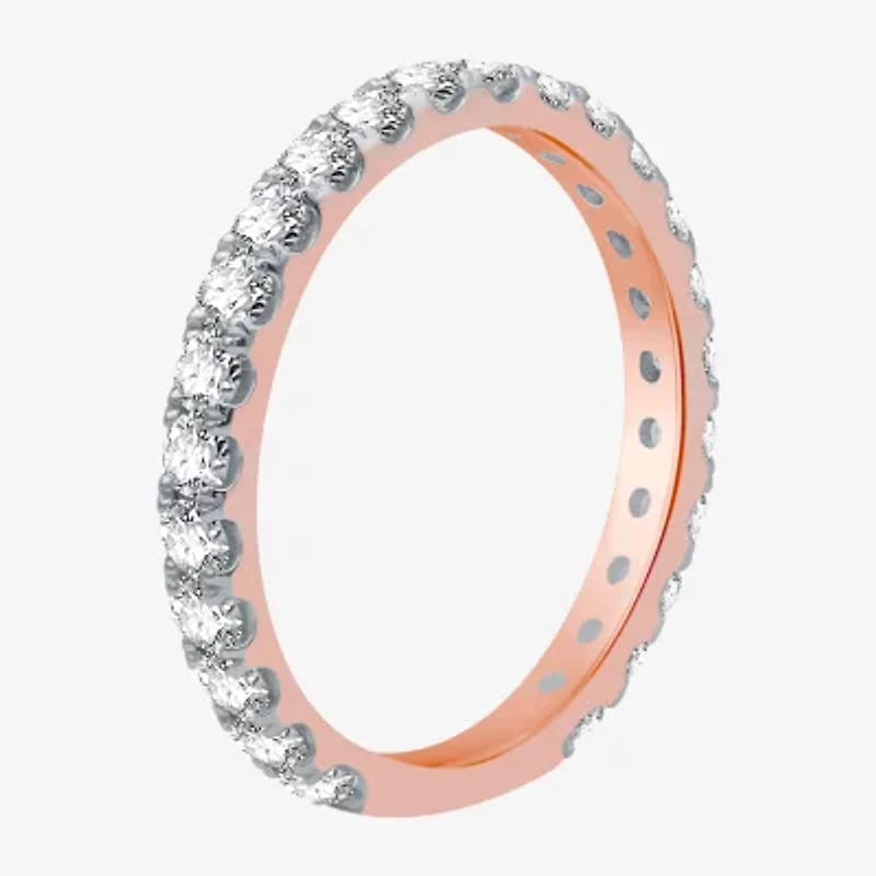 H-I / I1) Womens CT. T.W. Lab Grown White Diamond 10K Rose Gold Wedding Band