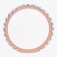 H-I / I1) Womens CT. T.W. Lab Grown White Diamond 10K Rose Gold Wedding Band