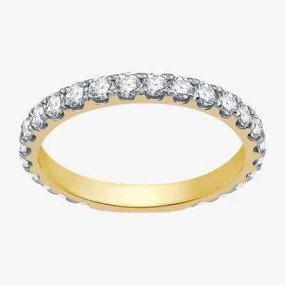(H-I / I1) Womens 1 CT. T.W. Lab Grown White Diamond 10K Gold Eternity Wedding Band