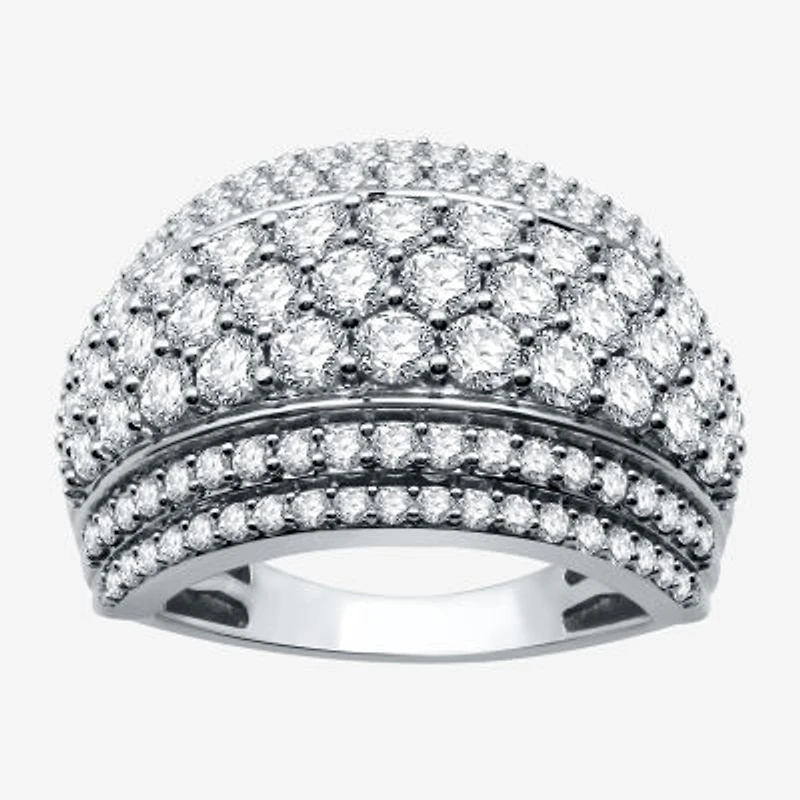 (H-I / I1) Womens 3 CT. T.W. Lab Grown White Diamond 10K Gold Anniversary Band