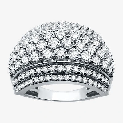 (H-I / I1) Womens 3 CT. T.W. Lab Grown White Diamond 10K Gold Anniversary Band