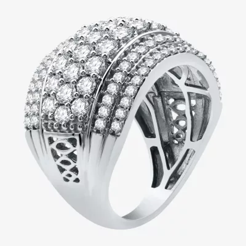 (H-I / I1) Womens 3 CT. T.W. Lab Grown White Diamond 10K Gold Anniversary Band