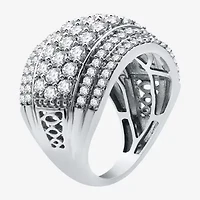 (H-I / I1) Womens 3 CT. T.W. Lab Grown White Diamond 10K Gold Anniversary Band