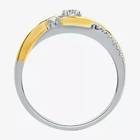 Love Lives Forever Womens 1/4 CT. T.W. Natural White Diamond 10K Two Tone Gold 3-Stone Engagement Ring