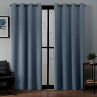 Exclusive Home Curtains Sateen Grommet Top Blackout Set of 2 Curtain Panel