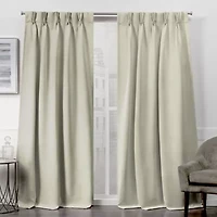 Exclusive Home Curtains Sateen Pinch Pleat Energy Saving Blackout Set of 2 Curtain Panel
