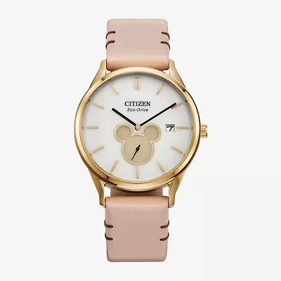 Citizen Mickey Mouse Mickey Mouse Womens Pink Leather Strap Watch Bv1132-08w