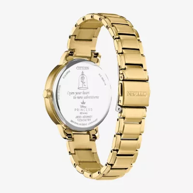 Citizen Beauty and the Beast Princess Womens Gold Tone Stainless Steel 2-pc. Watch Boxed Set Fe7048-51d