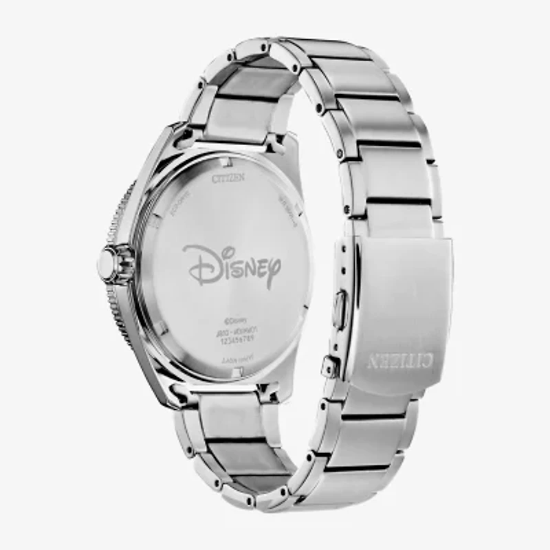 Citizen Mickey Sport Mickey Mouse Mens Silver Tone Stainless Steel Bracelet Watch Aw1595-78w
