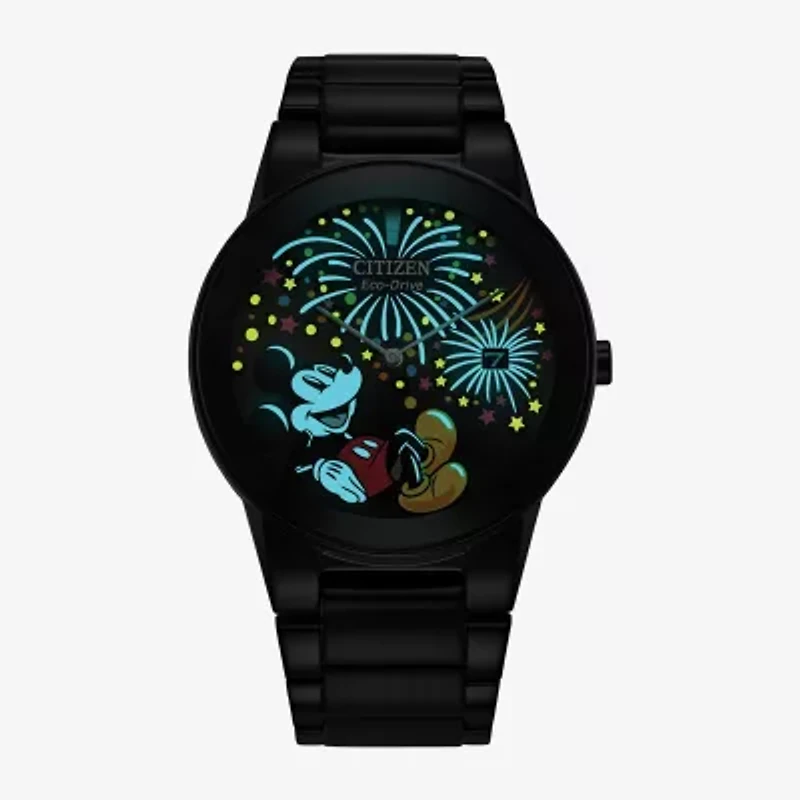 Citizen Mickey Mouse Mickey Mouse Mens Black Stainless Steel Bracelet Watch Au1095-57w
