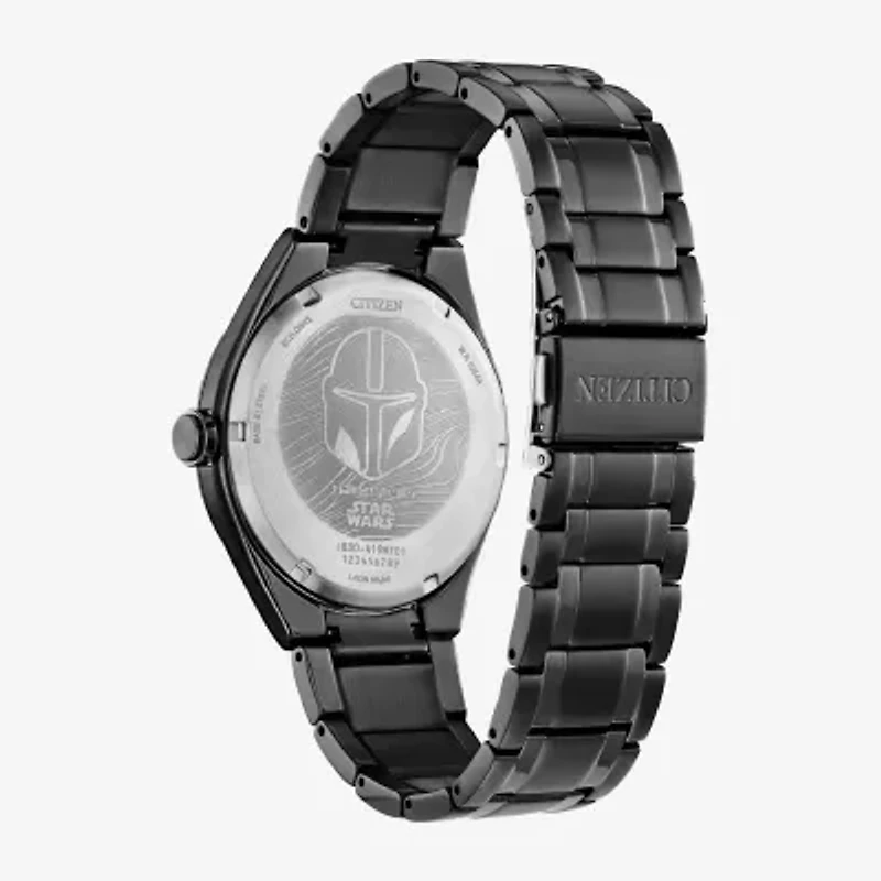Citizen Mandalorian Star Wars Mens Black Stainless Steel Bracelet Watch Aw2045-57w