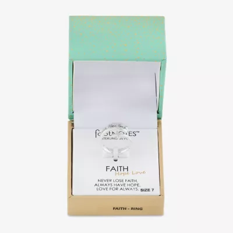 Footnotes Faith Womens Sterling Silver Cross Bypass  Band