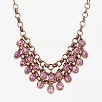 1928 Copper-Tone Womens Purple 16 Inch Collar Necklace