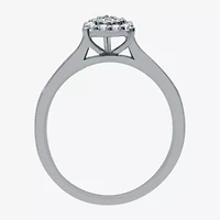 I Said Yes (H-I / I1) Womens 3/8 CT. T.W. Lab Grown White Diamond Sterling Silver Pear Side Stone Halo Bridal Set