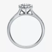 I Said Yes (H-I / I1) Womens 3/8 CT. T.W. Lab Grown White Diamond Sterling Silver Heart Side Stone Halo Bridal Set