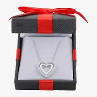 Yes, Please! Womens 1/10 CT. T.W. Natural White Diamond Sterling Silver Heart 18 Inch Pendant Necklace