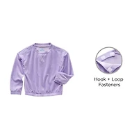 Thereabouts Little & Big Kid Girls Easy-on + Easy-off Round Neck Adaptive Long Sleeve Sweatshirt